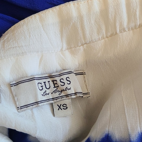 Guess "Lexy" Blue Ombre Silk High-Low Maxi Dress - Picture 7 of 8